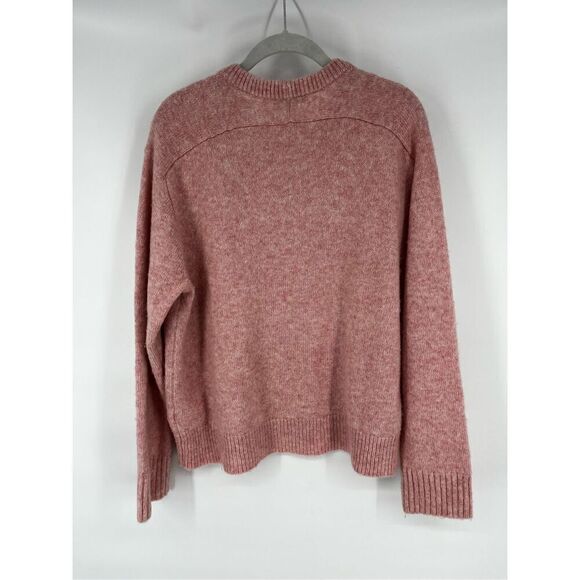 J. Crew Relaxed Saddle Sleeve Merino Wool Blend Sweater Heather Blush Size Large - Picture 2 of 8